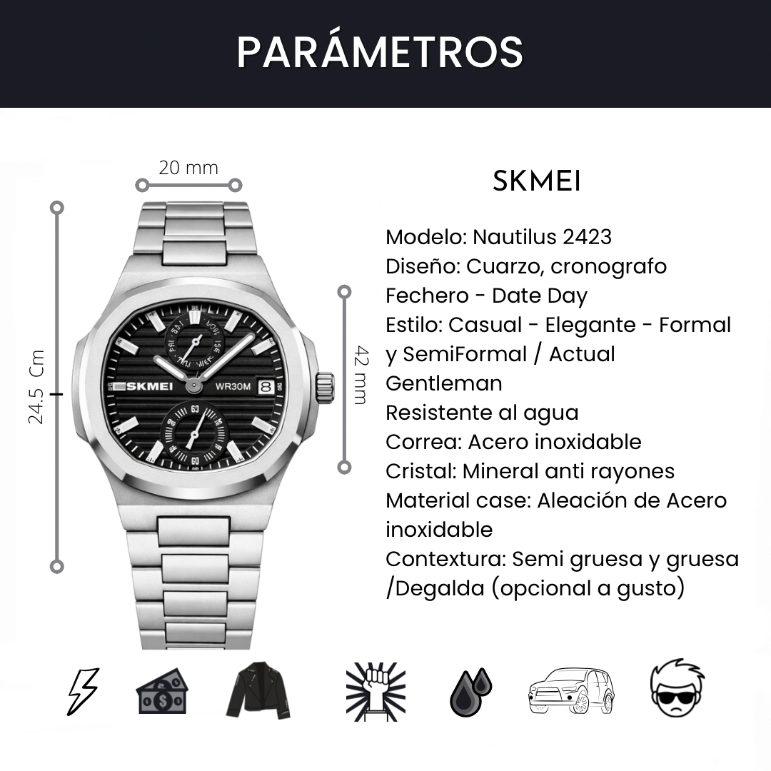 Skmei Nautilus 2423 Silver