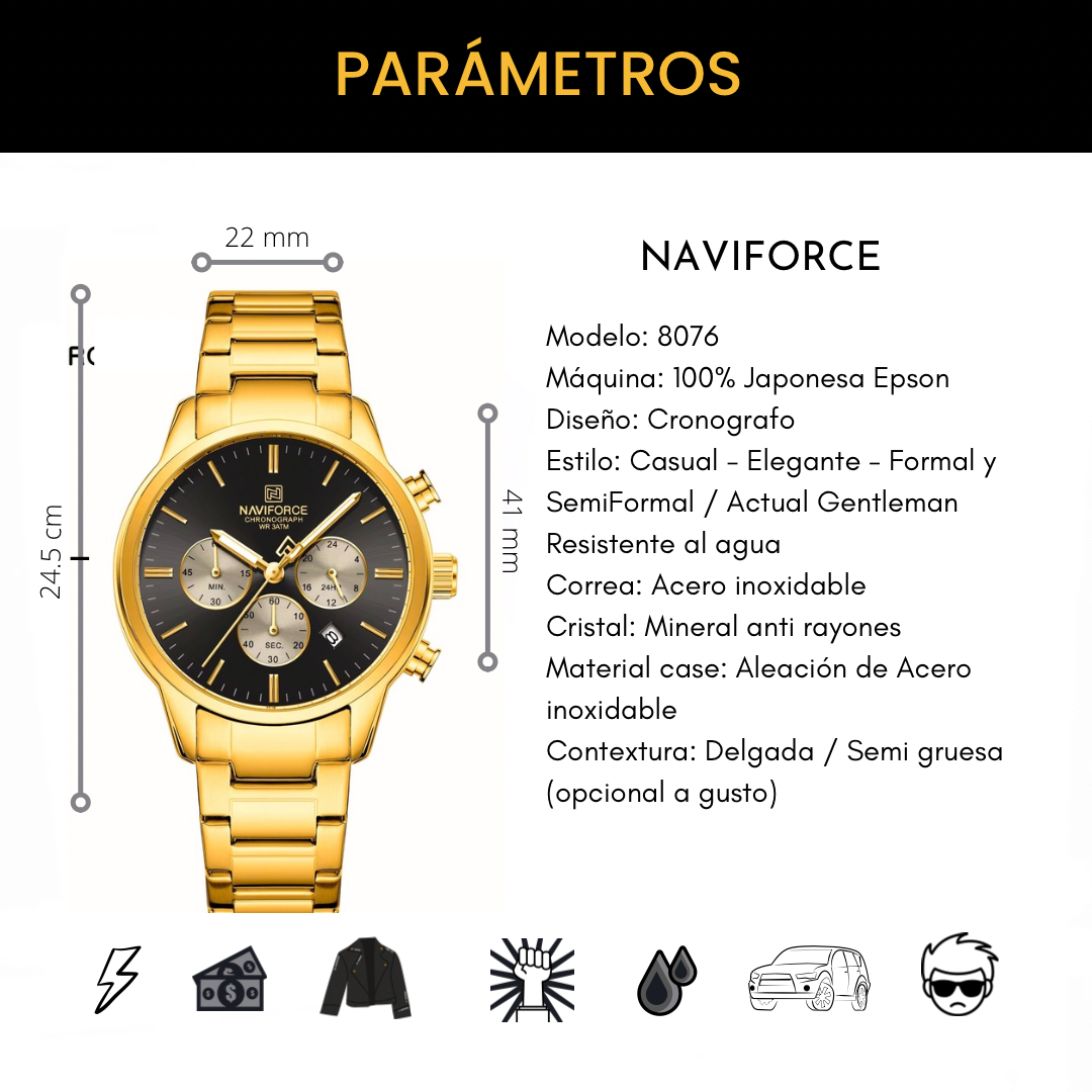 NaviForce 8076 Gold